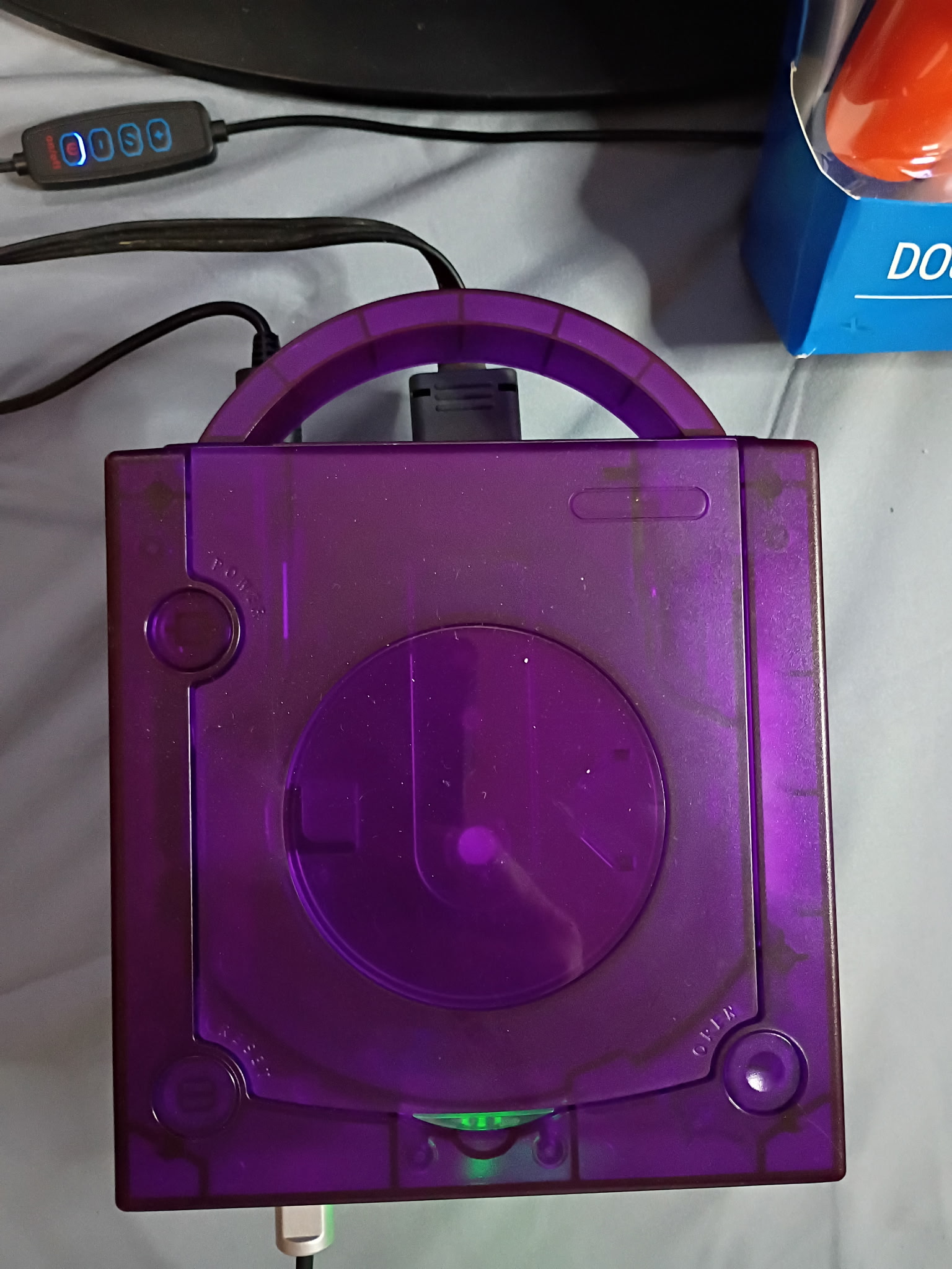Atomic Purple Modded Nintendo GameCube | PicoBoot + Swiss | Internal Bluetooth | 256GB SD Card | 3 Controllers | Disc Drive Fully Functional - Image 8