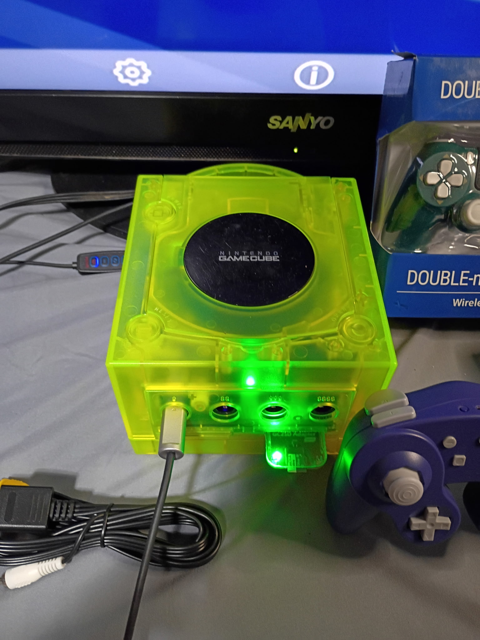Extreme Green Modded Nintendo GameCube | PicoBoot + Swiss | USB-C Powered | Internal Bluetooth | HDMI Adapter | 256GB SD Card - Image 9