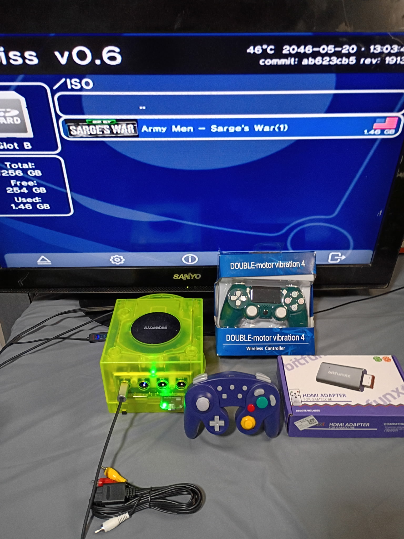 Extreme Green Modded Nintendo GameCube | PicoBoot + Swiss | USB-C Powered | Internal Bluetooth | HDMI Adapter | 256GB SD Card - Image 5