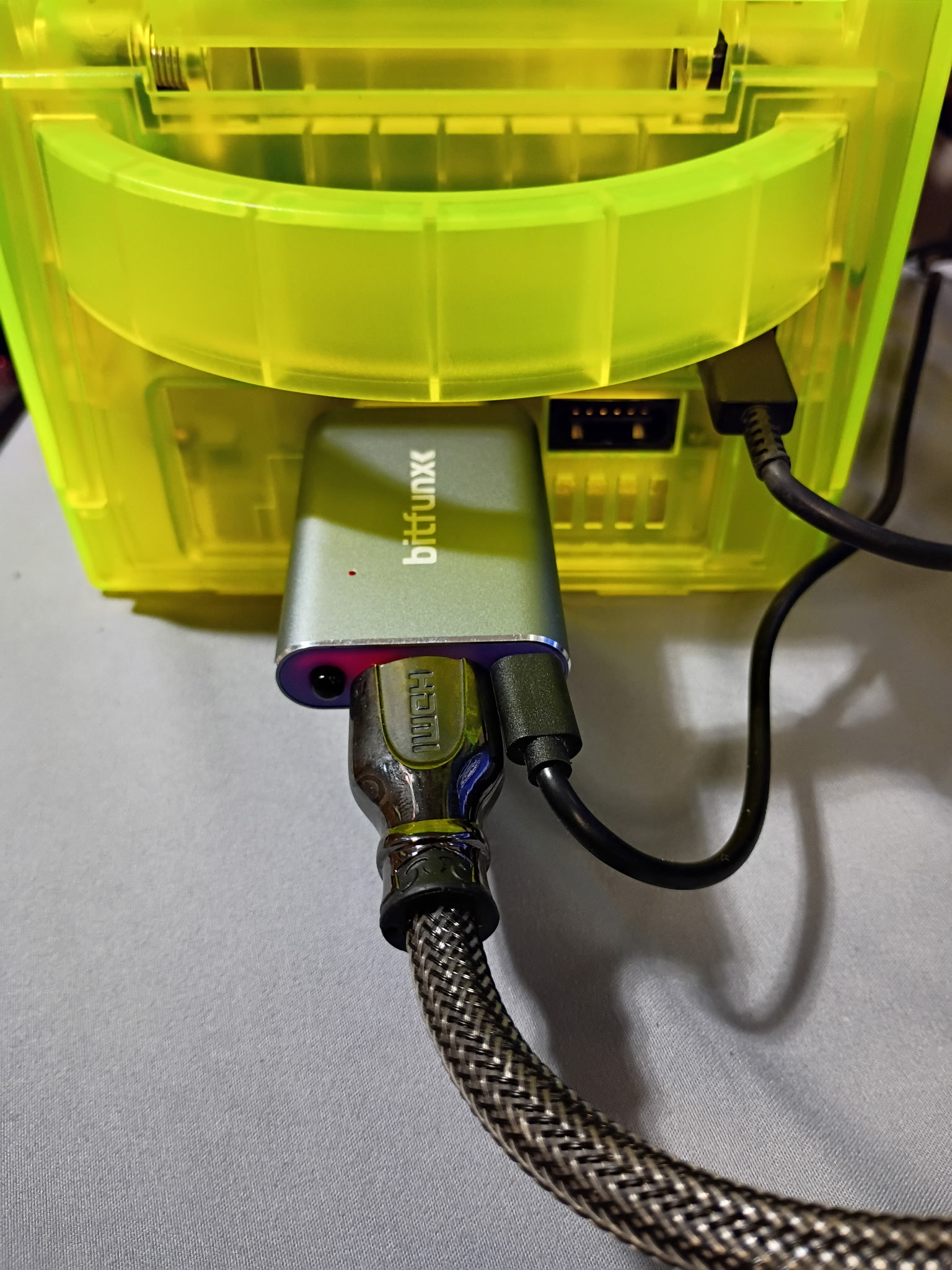 Extreme Green Modded Nintendo GameCube | PicoBoot + Swiss | USB-C Powered | Internal Bluetooth | HDMI Adapter | 256GB SD Card - Image 3